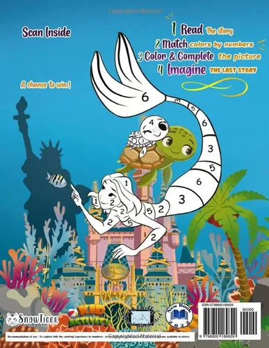 Vista 2 de Mermaid Coloring book for kids ages 3-8 An incredible world of mermaids ( US Edition ) - Including pictures and ocean stories