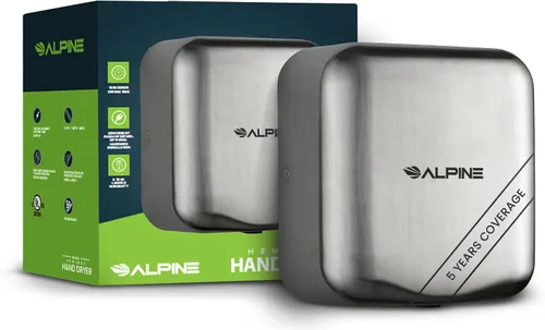 Vista 8 de Alpine - Secador de manos automático comercial - Secador de manos de aire de alta velocidad para el hogar, restaurante, baño y zonas de alto Negro