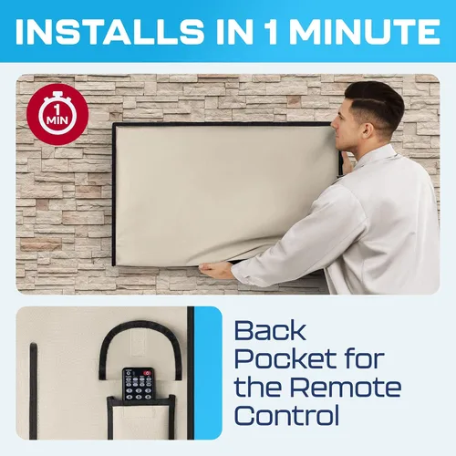 Vista 7 de Garnetics Funda de TV para exteriores de 24 pulgadas, impermeable, resistente a la intemperie con protectores de pantalla de escudo inteligente