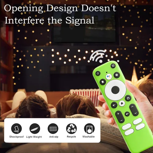 Vista 5 de Remote Cover for Onn 4K HD Streaming Device Android TV 4K UHD Stick TV Box Onn box,High quality silicone,Glow in the dark,Waterproof,Glow Green,Glow