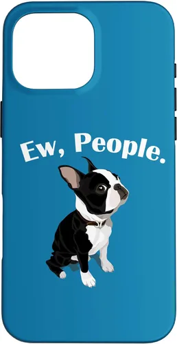 Vista 19 de Funny Mens Womens Kids Cartoon Ew People Bostie Dog Lover Case for iPhone 17