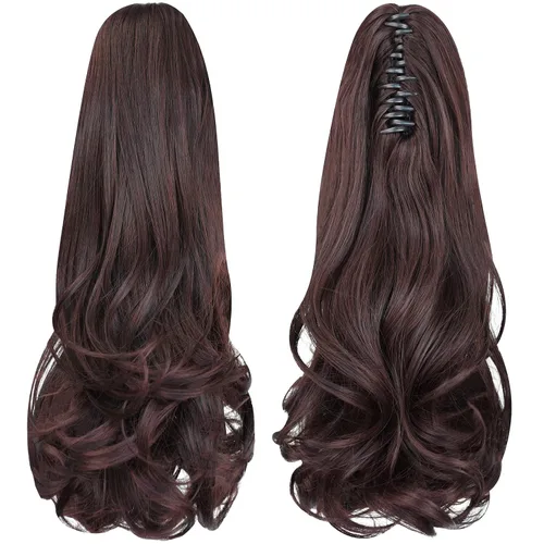 Vista 36 de extensión de cola de caballo, extensión de pelo con pinza de 12" cola de caballo rizada corta Extensión de pelo sintético de aspecto natural