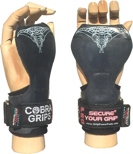 Vista 5 de Cobra Grips PRO - Correas de levantamiento de pesas, almohadilla de agarre para levantamiento de potencia, 2 guantes