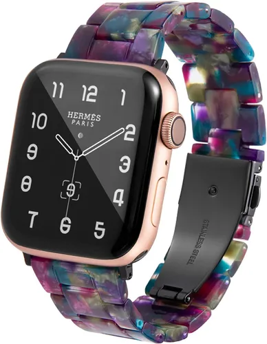 Vista 33 de HOPO Compatible With Apple Watch Band Thin Lightweight Resin Strap Bracelet Fashion Wristband Replacement For iWatch Bands Series Ultra 11 10 9 8 7