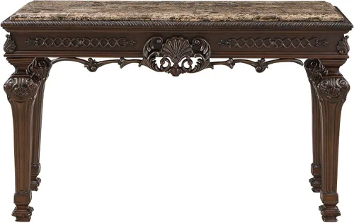 Vista 6 de Toscana - Mesa consola rectangular tradicional de 54 pulgadas, color cereza