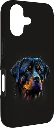 Vista 3 de Rottweiler Dog Face Watercolor Colorful Art Hand Drawn Case for iPhone 17