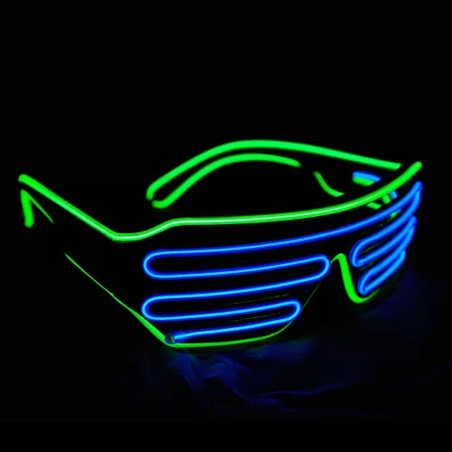 Vista 3 de Lentes de sol LED con luz intermitente, para fiestas de los años 80, EDM RB03