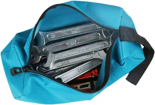 Vista 6 de Ruibo Pequeñas bolsas de lona con cremallera/bolsa multiusos para herramientas, organizador de almacenamiento con lazo para colgar destornilladores
