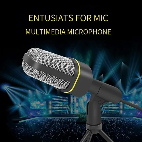 Vista 3 de SF-920 Micrófono de condensador profesional de 0.138 in con cable Micrófono capacitivo de estudio con soporte de trípode para PC de escritorio