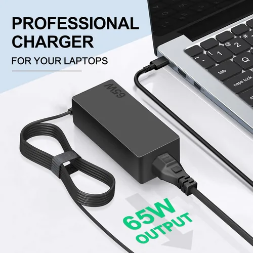 Vista 4 de Dzytnsy Cargador USB C de 65 W compatible con Lenovo Thinkpad/Yoga/Chromebook Laptop Computer 65W 45W USB C Adaptador de corriente rápida