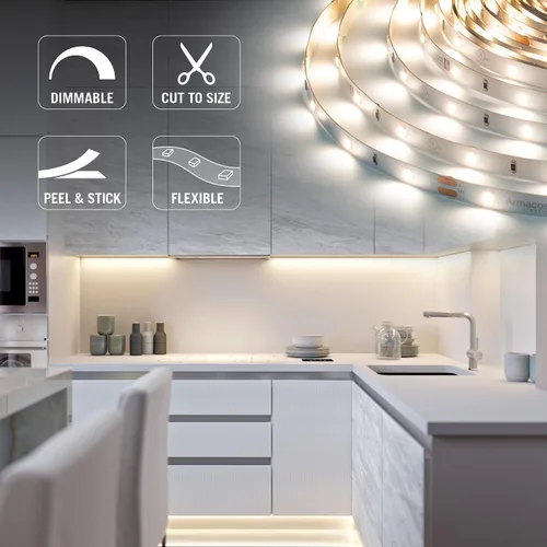 Vista 3 de Armacost Lighting RibbonFlex Pro - Tira de luces LED blancas de 24 V, 30 LED/m, 5000K, 32.8 pies 164250