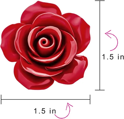 Vista 4 de Broche de moda romántica rosa, azul, negro, blanco, rojo, floral, tallado en 3D, rosa, rosa, grande, para mujeres y adolescentes, Resina Metal