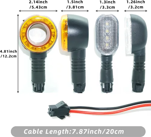 Vista 4 de Luces LED de señal de giro para motocicleta, enchufables, CC 36 V, 48 V, 52 V, 60 V, intermitentes, luces intermitentes, bombillas de giro