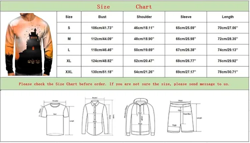 Vista 5 de Ciewfwe Mens Funny Halloween Shirt Ugly Pumpkin Long Sleeve Graphic Tee Shirts Ghost Skull Graphic Workout Athletic Shirts