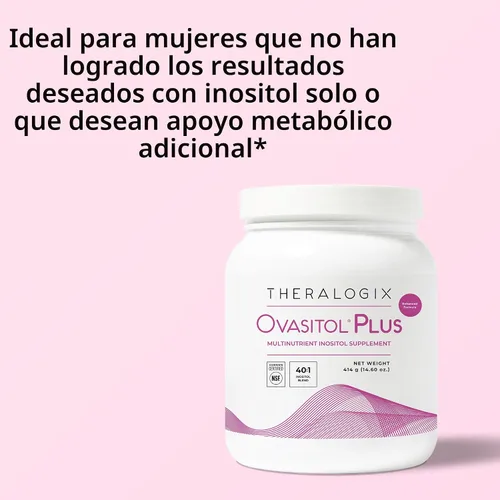 Vista 6 de Theralogix Ovasitol Plus Bote Suplemento de Salud Metabólica - Mio-Inositol y D-Chiro Inositol+Picolinato de Cromo+Alfa-lactalbúmina y Vitamina D
