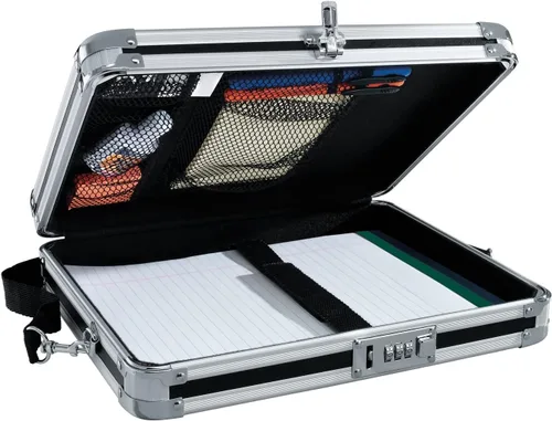 Vista 6 de Vaultz Estuche con Candado Deluxe para Tablet y Portátil, Negro Táctico, VZ03760