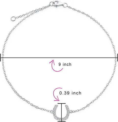 Vista 4 de Delicada tobillera de herradura ecuestre con circonita cúbica, dije de la suerte, joyería occidental para mujeres, adolescentes, chapado en oro