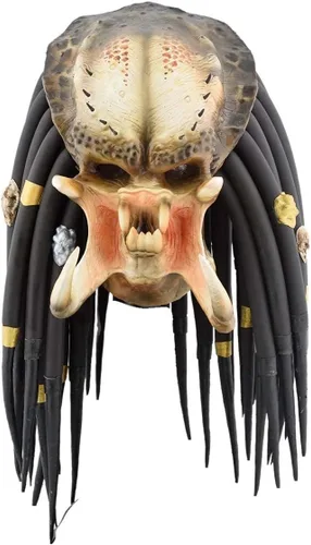 Vista 2 de Máscara clásica de látex de depredador, talla única para cosplay y fiesta de Halloween (máscara clásica de depredador)