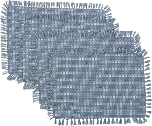 Vista 22 de Juego de 6 servilletas, verde botella tejidas con flecos, servilletas 100% algodón, tamaño 20x20 pulgadas, adecuadas para cenas formales, comidas