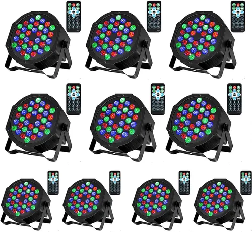 Vista 8 de Litake Luces DJ Par, RGB 36 luces LED de escenario activadas por sonido, luces LED elevadas controladas por control remoto y DMX, 7 modos de Paquete