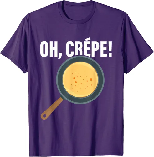Vista 22 de Divertido juego de palabras "Oh, Crepe!" para crepes y pasteleros, Negro