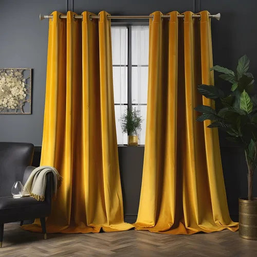 Vista 24 de Juego de 2 paneles de cortinas de terciopelo negro, cortinas súper suaves con ojales para decoración de sala de estar y dormitorio, reducción