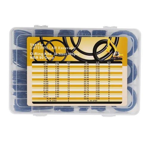 Vista 5 de BUSY-CORNER Kit de juntas tóricas de 396 piezas de nitrilo 90 Duro para accesorios de bomba de tubería hidráulica - Kit de sellado para Caterpillar