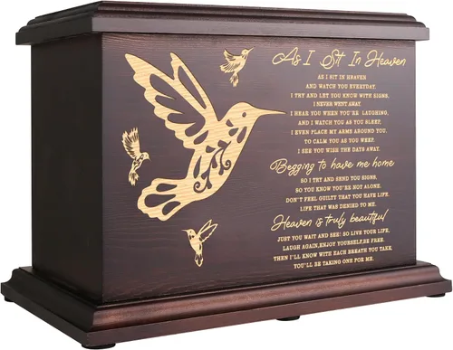 Vista 9 de Urnas conmemorativas de cremación para cenizas humanas, hombres y mujeres, caja de urnas de madera y ataúd para cenizas, hombres, mujeres y niños