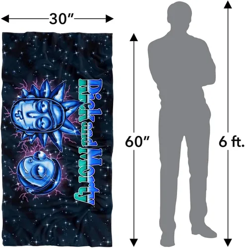 Vista 6 de LOGOVISION Rick and Morty - Toalla de playa, 30 x 60 pulgadas, cabeza de metal