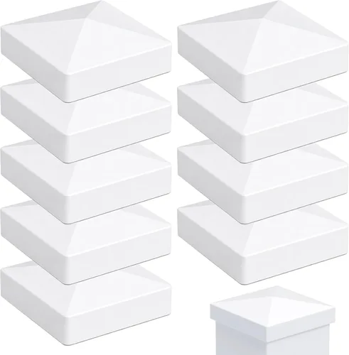 Vista 12 de RECTOO Tapas para Postes de Vinilo 4x4 Blancas (Tamaño Interno Real de 4.00" - NO para Postes de Madera), Remates Superiores de Pirámide