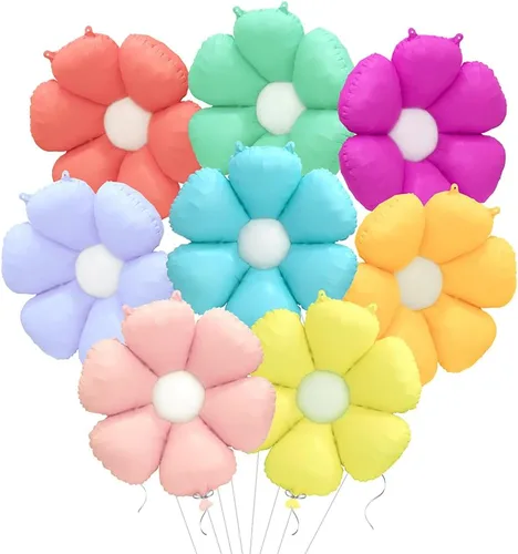 Vista 20 de Globos de rosas rojas 3D para decoración de flores para niñas, suministros de princesa rosa, decoración romántica, paquete de 6 globos de papel