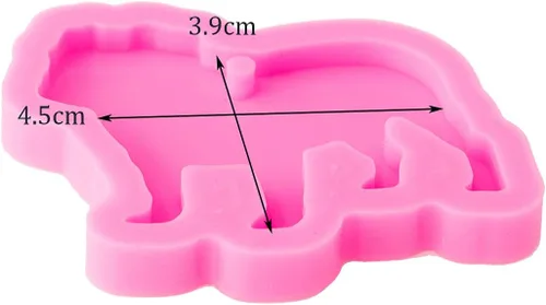 Vista 2 de Angel Wings Molde de silicona con forma de perro de carlino lindo estilo animal resina llavero molde joyería molde epoxi artesanía llavero resina