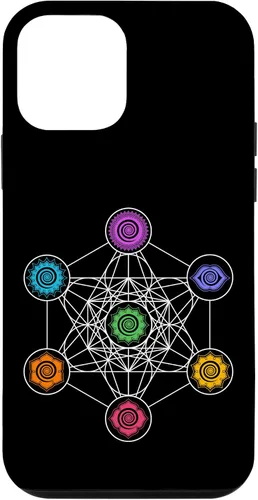 Vista 12 de iPhone 15 Metatronscube, geometría sagrada, chakra, yoga, símbolo, funda 4D