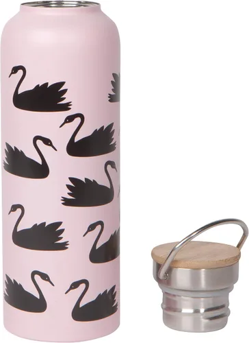 Vista 2 de Now Designs Botella de agua de acero inoxidable con tapa de bambú