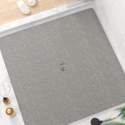Vista 16 de HITSLAM - Tapete cuadrado para ducha, de 24 x 24 pulgadas, tapete de baño antideslizante para bañera, tapetes de baño de alcachofa de PVC suave