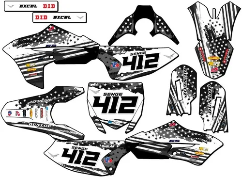 Vista 6 de Kit de base gráfica YZ 65 Merica Grey Senge 2018-2025 compatible con Yamaha