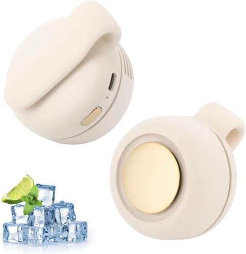 Vista 8 de enterlent Mini ventilador eléctrico portátil silencioso sin aspas, mini ventilador de torbellino para ventilador de clip de cintura (3 velocidades)