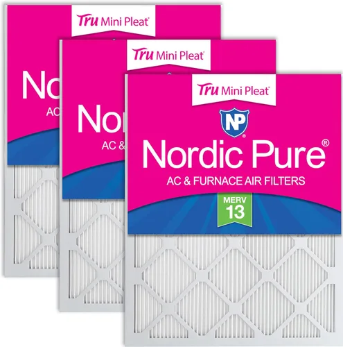 Vista 70 de Nordic Pure 20x20x1 (Tamaño real: 19 1/2 x 19 1/2 x 3/4) Filtros de aire para caldera/aire acondicionado Poly Green MERV 6 – Reduce el polvo