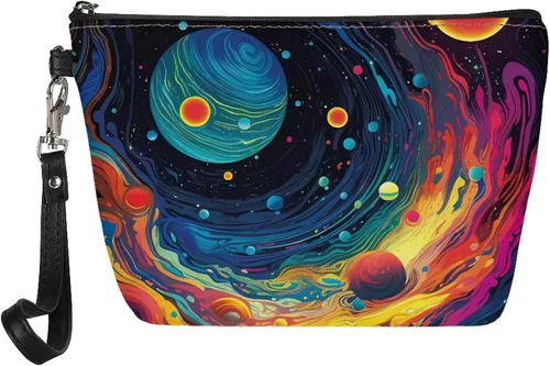 Vista 31 de Howilath Novedad Impreso Elegante Bolso Cosmético De Las Mujeres, Perros Animales Perezoso Diseño Floral Niña Trapezoide Cosméticos Bolsa De