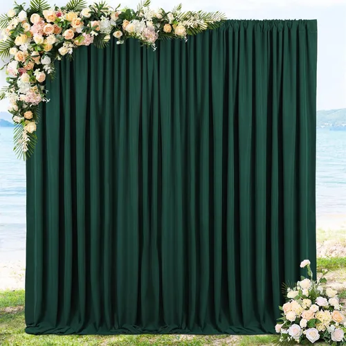 Vista 17 de Cortinas de fondo de poliéster negro para cortinas, 2 paquetes de 5 x 8 pies, cortina de tela de cortina de Halloween para decoración de fiestas