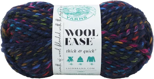 Vista 60 de Lion Brand Yarn - Ovillo de lana Wool-Ease Thick & Quick color fuerza aérea Super Bulky Wool Acrylic Blend Fiber for Soft Hats, Sweaters, Chunky