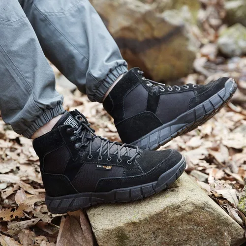 Vista 7 de FREE SOLDIER Waterproof Hiking Work Boots Men's Tactical Boots 6 Inches Lightweight Military Boots Breathable Desert Boots