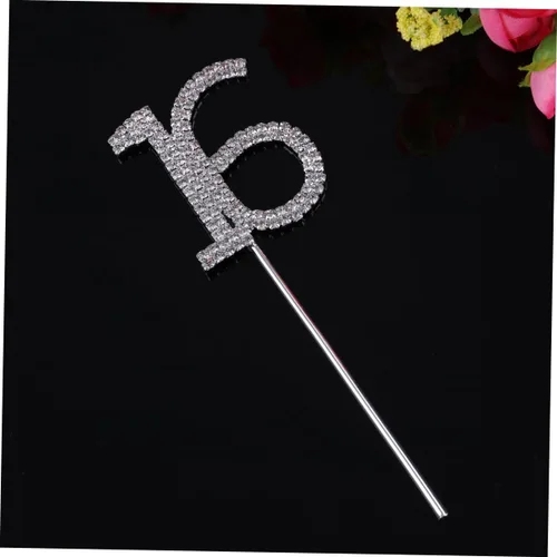 Vista 6 de LABRIMP Letra a Decor 16ª Decoración de diamantes de imitación para cupcakes de boda Cupcake Cups Decoración de cumpleaños, decoración de pastel