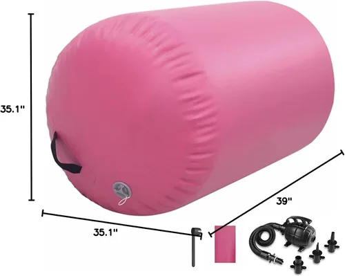 Vista 8 de Colchoneta inflable de gimnasia para gimnasia de 25/35/35 pulgadas, con bomba de aire eléctrica para entrenamiento, yoga, backflip, uso doméstico