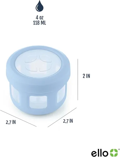 Vista 4 de Ello 4oz Reusable Plastic Condiment Containers with Lids, 6 Pack,Sugar Rush