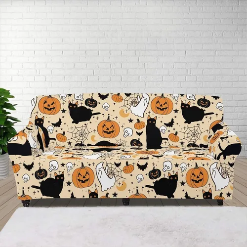 Vista 52 de Horeset Fundas elásticas para sofá con diseño de flores otoñales, lavables para sofá de 2 cojines, funda protectora para mascotas y perros