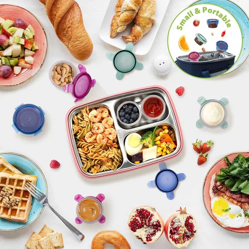 Vista 8 de Freshmage Recipiente para aderezo de ensalada para llevar, [paquete de 6] recipientes pequeños de 2.7 onzas para condimentos con tapas a prueba