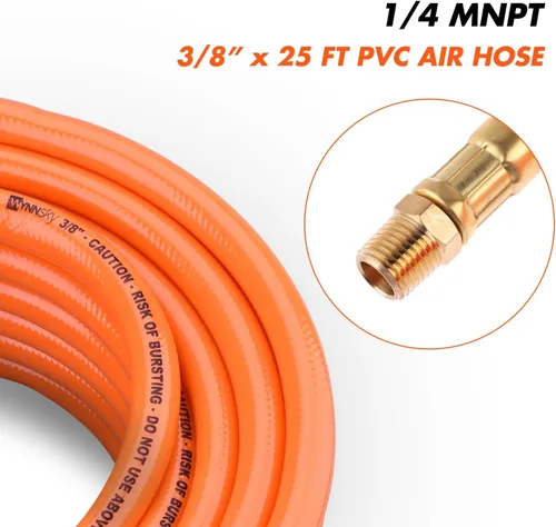 Vista 6 de Kit de manguera de compresor de aire de PVC de 3/8 "x 25 pies con herramienta de aire de 17 piezas y kit de accesorios para compresor de aire
