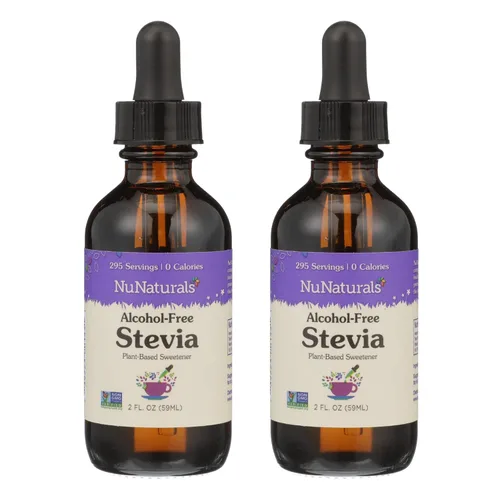 Vista 10 de Nustevia libre de alcohol stevia botella de vidrio líquido NuNaturals de 2 onzas, No Model, Paquete de 10, 1, 1