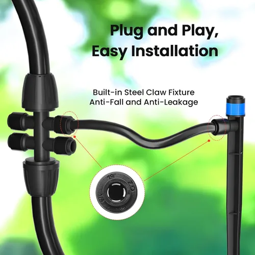 Vista 5 de MIXC Sistema de Riego por Goteo, Sistema de Riego de Jardín con Conector Rápido, Kit de Sistema de Aspersión Automático para Riego de Plantas